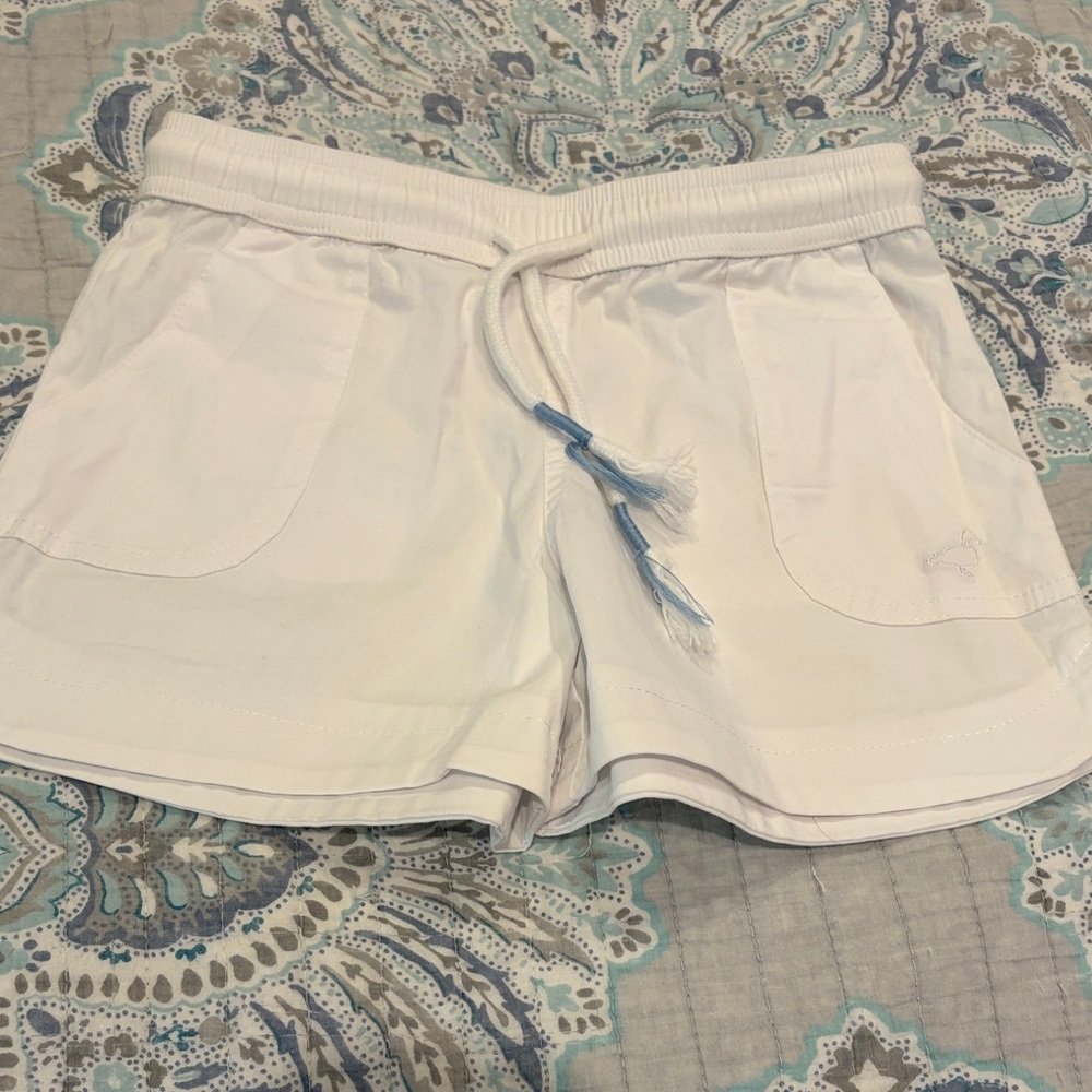 Girl’s White  Shorts with Drawstring